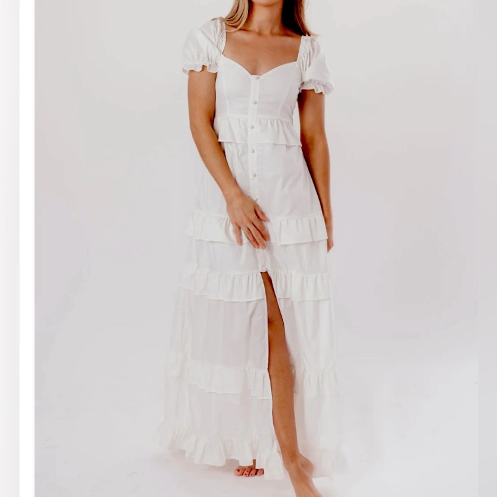 Hattie Ruffle-Tiered Maxi Dress - Off White
